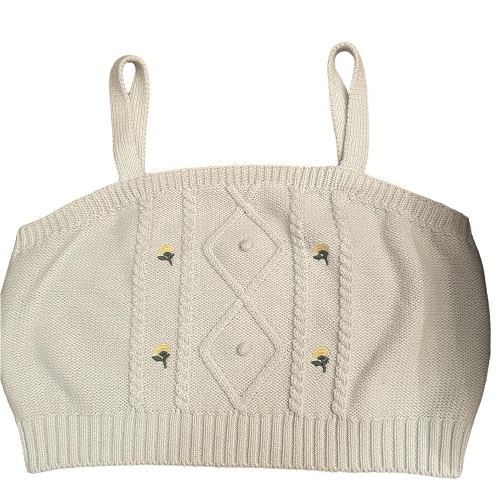 Wild Fable crocheted crop top, pale blue.‎ Adjustable straps, size large​